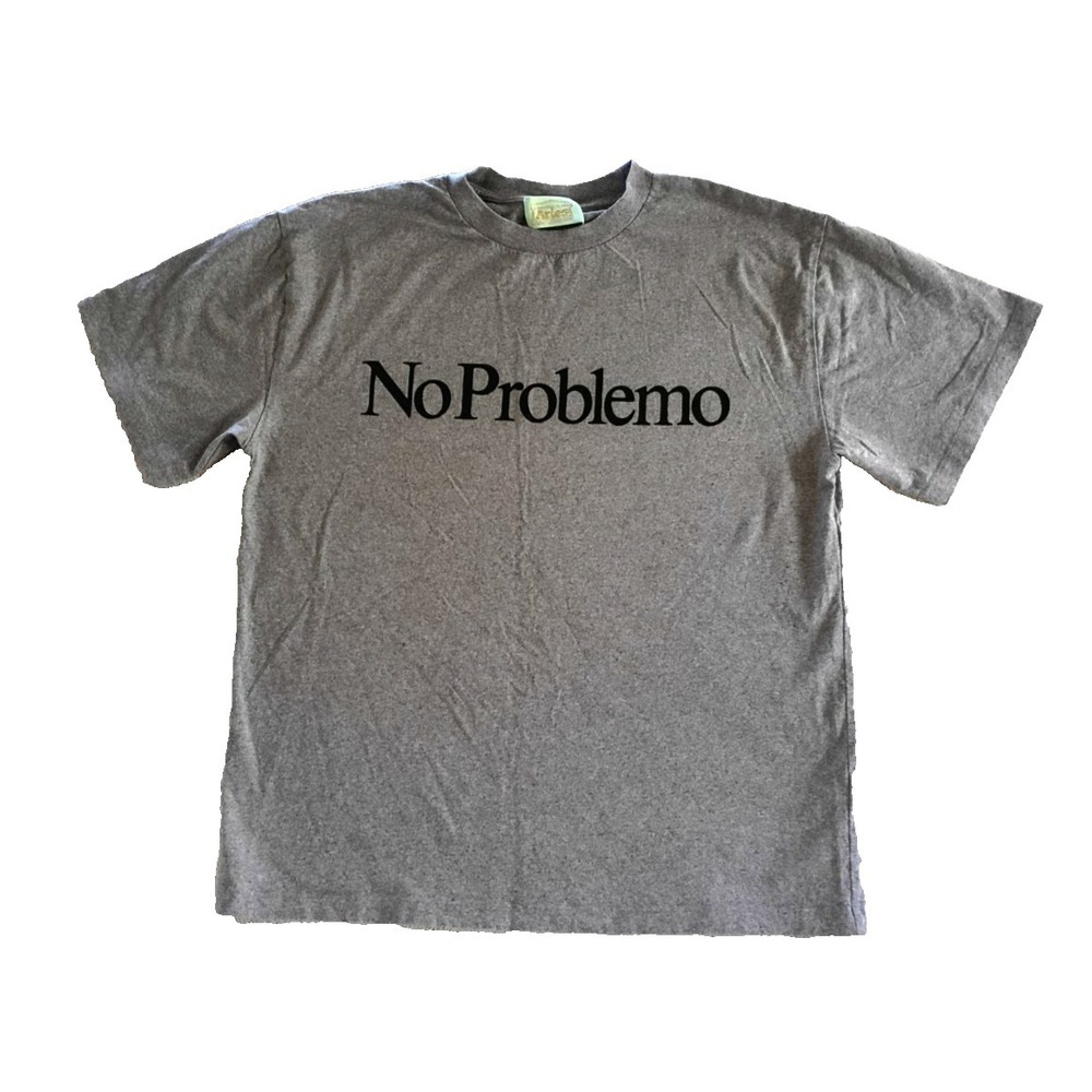 Aries No Problemo T-Shirt Grey Made in Portugal Size Medium